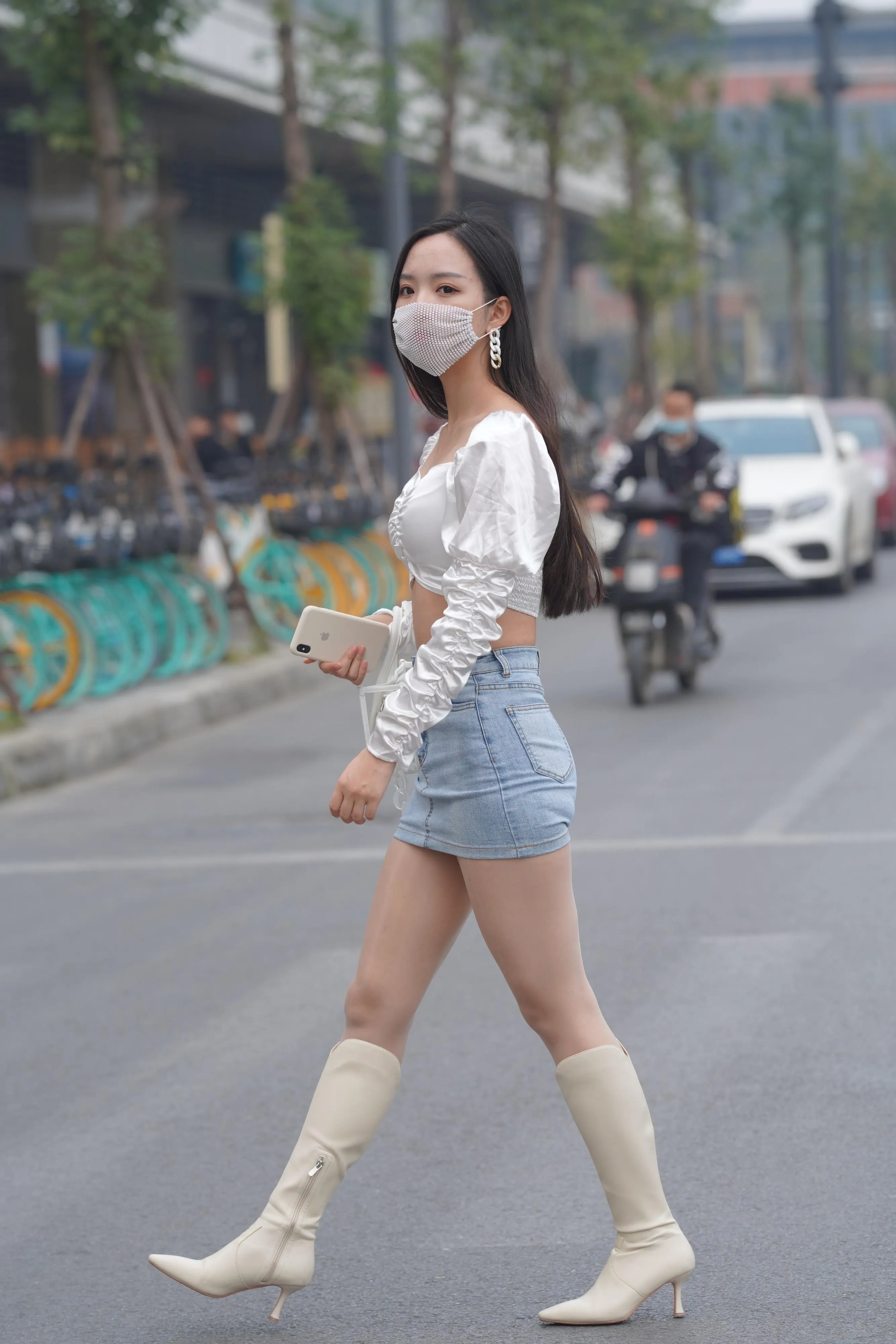 魔镜街拍 NO.170 凯恩街拍摄影-牛仔裙小姐姐 [304P]插图7